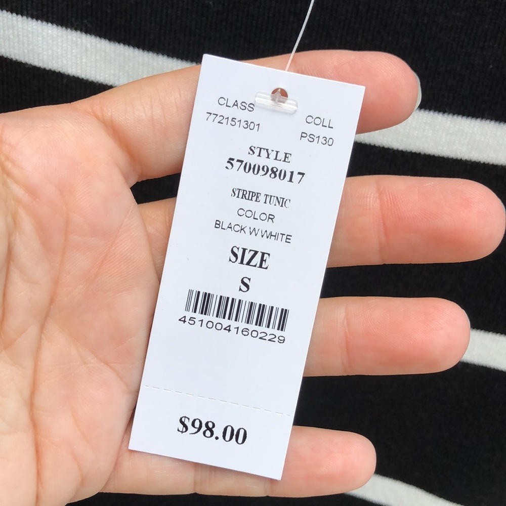NWT! - WHBM / White House Black Market Stripe Knit Tunic Top - Picture 2 of 7